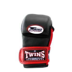 Premium Quality Custom Twin <b>Red</b> Black MMA Gloves Leather Plastic Lightweight for Outdoor Training Muay Thai Sparring Workout - Product Image 5