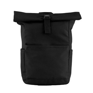 Sac à dos minimaliste en toile noire 15 pouces, léger, coque souple, fermeture à rabat rectangulaire, usage quotidien, unisexe - Product Image 2