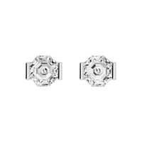 VABS DIAMOND Los Más Vendidos, Pendientes de Botón de Moissanita Octogonal Clásicos Cristianos para Mujer, 2.05 Ctw, Chapados en Oro de 18K, Plata 925