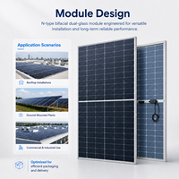 Panneau solaire monocristallin Trina Solar fiable de 635 W à haute bifacialité pour les fermes solaires industrielles