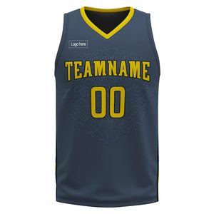 Maillots de basket-ball personnalisés avec logo imprimé, vente en gros, 100% polyester, respirant, anti-humidité, séchage rapide pour hommes - Product Image 5