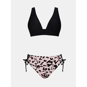 Women <b>Bikini</b> <b>Set</b> Deep V Neck <b>Triangle</b> Top Leopard Print Tie Side Bottom Swimwear Beachwear Summer Fashion Two Piece <b>Set</b> - Product Image 5