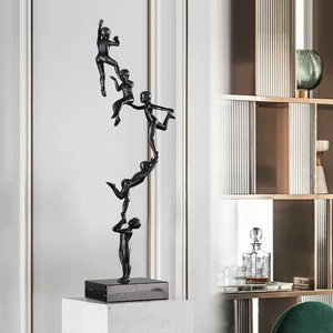 Statue Métallique Abstraite Humain-Animal, Sculpture d'Art Nordique, avec Échelle et Coupe, Cadeau - Product Image 3