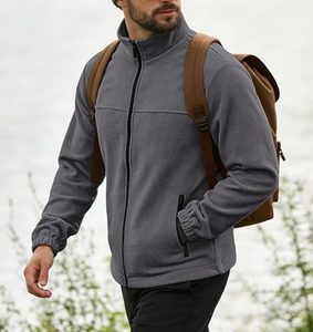 Chaqueta de Forro Polar Tejida Impermeable y Cortavientos con Cuello Alto para Hombre, Ropa de Invierno al por Mayor, 100% Poliéster, Logotipo Personalizado OEM - Product Image 6