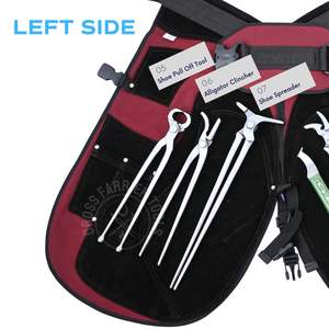 Kit d'outils professionnels de fermeur avec tablier, écarteur de sabots, crochets crocodiles et courbes, marteau à clous, couteau de coupe et de dégrossissage - Product Image 5