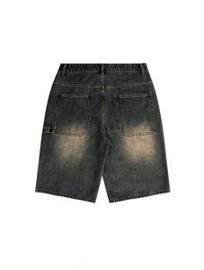 Pantalones Cortos Bermuda Casuales para Hombre, Transpirables, 100% Algodón, Estilo Urbano, con Estampado, Moda Skater, Jorts para Chico, Lavado con Efecto Desgastado y Anchos - Product Image 6