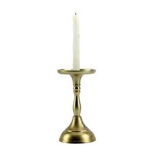 Porte-bougie cylindrique en aluminium plaqué or vintage, fait main, écologique et durable pour la décoration de la maison et de mariage - Product Image 2