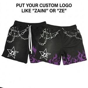 Premium Men's Sporty Board <b>Shorts</b> Woven Fabric Solid Colors <b>Sequined</b> Decoration Drawstring Waist Mid Rise Waterproof Quick Dry - Product Image 1