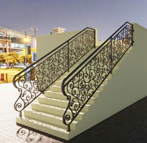 Sistema de Barandillas de Hierro Forjado Moderno de Primera Calidad con Rieles Resistentes al Óxido, Ajustables para Escaleras de Villas de Lujo - Product Image 1