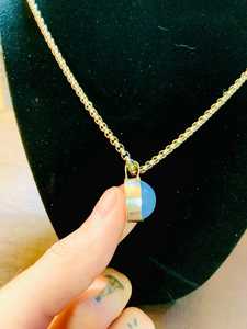 NIKHIL GEMS Pendentif en agate bleue d'Ellensburg naturelle, serti clos, fait main en argent sterling, vintage, cadeau de fiançailles pour elle ou lui, tiers - Product Image 3