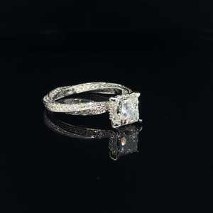 Anillo de compromiso único con moissanita de 2 quilates, corte princesa, estilo moderno, plata 925 original, regalo para amantes, cumpleaños - Product Image 2