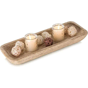 Cuenco de madera artesanal para velas y decoración del hogar, cuenco de madera natural para velas aromáticas, decoración navideña - Product Image 2