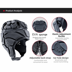 Casco de Fútbol Americano con Carcasa Suave, Esponja EVA Anticolisión, Gorra de Protección para la Cabeza, Protector Acolchado de Espuma para Rugby, para Adolescentes - Product Image 4