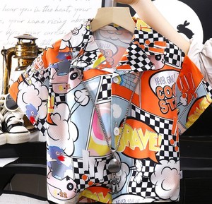 เสื้อเชิ้ตเด็กชายแขนสั้นพิมพ์ลายตัวอักษร ปกคอพับ ลำลอง ทรงปกติ ผ้าทอ - Product Image 4