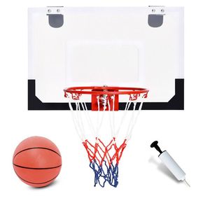 Mini panier de basket avec 2 filets, accessoire à suspendre à la porte, incluant un ballon de basket - Product Image 1