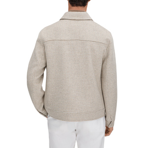 Autumn Winter <b>Men's</b> Woven Wool <b>Coat</b> Lapel Collar Casual Zipper Sports Jacket Fashion Warm Outerwear - Product Image 2