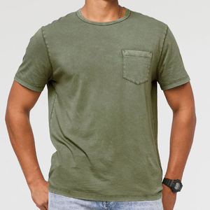 T-shirt pour hommes à manches courtes, chemises décontractées en bio-coton, vente en gros de t-shirts pour hommes, t-shirts d'été avec poche - Product Image 1