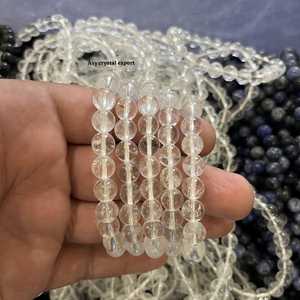 Bracelet en quartz clair naturel, prix de gros, perles de cristal de 8 mm, bracelet extensible énergétique pour homme et femme, cadeau de méditation - Product Image 6