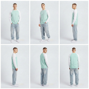 T-shirt à manches longues pour homme, col rond, vêtement décontracté, t-shirt surdimensionné, jersey tricoté 100% coton, t-shirts respirants pour homme - Product Image 6
