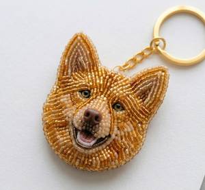 Fancy Seed Bead Embroidery Keyring with Colorful Handcrafted Design Premium Quality Glass Seed Bead <b>Keychain</b> for Bags - Product Image 4