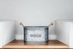 Bamboo Eco-Friendly Multi-Compartment Utensils <b>Caddy</b> for <b>Kitchen</b> Utensil Holder - Product Image 2