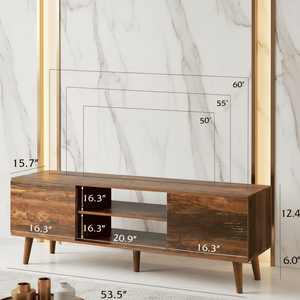 Mueble para TV de Estilo Moderno de Mediados de Siglo con Gabinetes de Cierre Suave y Estantes Ajustables, Consola Multimedia de Madera Sintética - Product Image 5