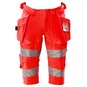 Shorts de sécurité réfléchissants 3M haute visibilité 100% coton avec logo personnalisé imprimé, vêtements de travail de construction, poche cargo, shorts de travail - Product Image 5
