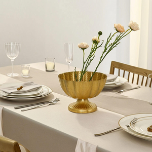 Hammered Compote <b>Bowl</b> Gold <b>Vase</b> Decorative Metal Centerpiece <b>Bowl</b> for Home Decor Tabletop Display Wedding Events Floral Arrangem - Product Image 5