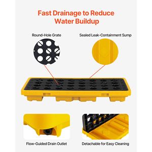 Plataforma Modular de Contención de Derrames de Bajo Perfil con 2 Tambores, Sump de 21 Galones, Capacidad de Carga de 4409 Libras - Product Image 4