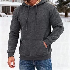 Sudadera con Capucha para Hombre, Forrada con Sherpa, Cálida, Gruesa, para Invierno, con Logotipo Bordado en el Cuello - Product Image 5