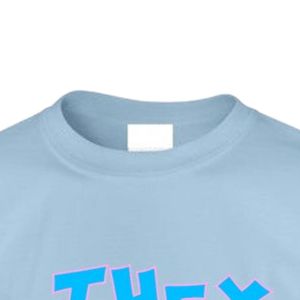 T-shirt bleu clair à manches courtes et col rond avec imprimé graphique bleu, vêtement décontracté pour tous les jours, streetwear confortable - Product Image 2