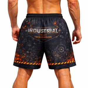 Industrial Graphic Mesh <b>Shorts</b> Men Breathable Drawstring Training <b>Shorts</b> Lightweight <b>Tech</b> Style Activewear OEM Supply - Product Image 2