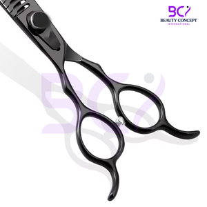 Ciseaux à effiler les cheveux de 7,5 pouces, couleur noir brillant, bonne qualité, service OEM ODM, durables, meilleur fournisseur, impression de logo personnalisée - Product Image 6