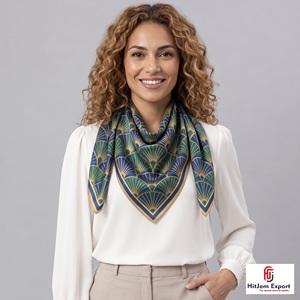 Écharpe carrée personnalisée imprimée, douce et légère, foulard pour femme, fabricant OEM ODM, produits textiles personnalisés Chios - Product Image 3