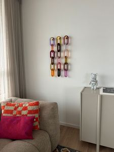 Colorful Resin Chain Wall Sculpture Art Decor Irregular Shape Home Decoration Casting Technique Artistic Feature - Product Image 1