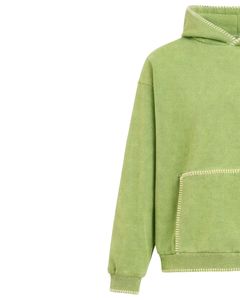 Sweat-shirt à capuche vert clair surdimensionné pour homme, avec poche kangourou, style streetwear, épais, décontracté, pour l'hiver, fabricant - Product Image 3