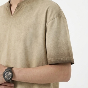 เสื้อยืดสไตล์วินเทจพรีเมียมสำหรับผู้ชาย ผ้าฝ้าย 100% เนื้อหนา ทรงโอเวอร์ไซส์ ทรงบ็อกซี่ ผ่านการซักแบบวอชฟินิช ด้านหน้าเป็นมิตรต่อสิ่งแวดล้อม สตรีทแวร์ลำลอง - Product Image 5