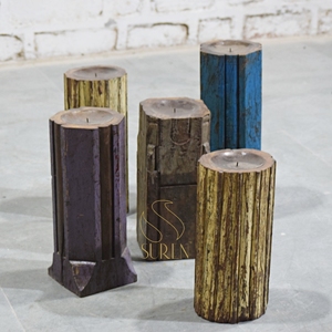 Handmade Rustic Wooden Candle Holder <b>Log</b> Shape Candle <b>Stand</b> Eco Friendly Wood Craft for Home Wedding Christmas Decor - Product Image 1
