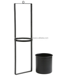 Maceta colgante de Metal negro duradero con soporte de hierro, jarrón de suelo para decoración de hogar y jardín, macetas y macetas de jardín con estilo - Product Image 2