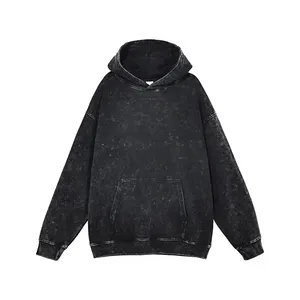 Sudadera con Capucha Personalizada con Efecto Desgastado y Decolorado al Sol, 100% Algodón, Tejido Grueso, Lavado Ácido, Felpa Francesa, para Sudaderas con Capucha Personalizadas - Product Image 6