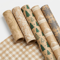 Rouleau de papier kraft brun jumbo en gros pour usine, recyclable, 80g/m², impression logo quadricolore pour emballage cadeau et artisanat