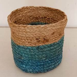 Panier de rangement rond en jute et coton, grand format, nouveau style, pour vêtements sales, jouets pour bébés, couvertures - Product Image 4