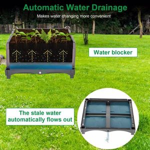 Piantatrice da giardino rialzato per esterno in plastica fioriere Box per Patio balcone caselle da giardino sopraelevate per piantare fiori - Product Image 6