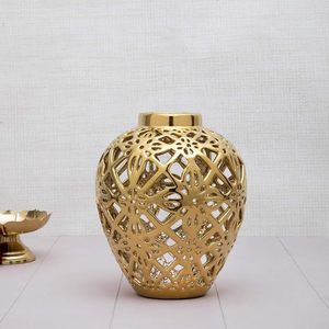 Vase en métal texturé Stellar Celestial, élégant vase décoratif pour fleurs, pour la décoration de salon, chambre à coucher, table - Product Image 3