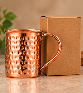 Taza de Cobre Martillado Ecológica Premium de 350 ml, Taza para Beber con Textura de Burbujas y Asa, Caja de Regalo - Product Image 5