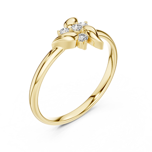 Bague Moissanite de mariée traditionnelle 10K Bagues en diamant en or jaune - Product Image 3