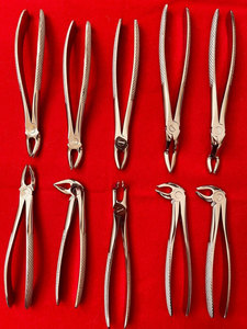 Ensemble de forceps d'extraction dentaire manuels ergonomiques de précision professionnelle, 10 pièces, en acier inoxydable argenté, pour molaires supérieures et inférieures et dents de sagesse - Product Image 2