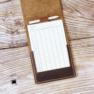 SOSH 4 Carnet de scores en cuir de vachette gaufré, écologique, léger et durable pour le golf (6,5x4) - Product Image 4