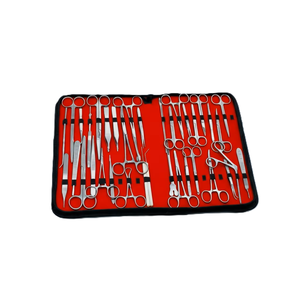 Ensemble d'instruments chirurgicaux en acier inoxydable avec étui à fermeture éclair rouge pour la formation en suture des étudiants en médecine - Product Image 4