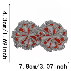 Écusson brodé personnalisé de haute qualité avec logo, style cœur et fleur, en tissu sergé écologique, thermocollant ou à coudre pour vêtements - Product Image 2